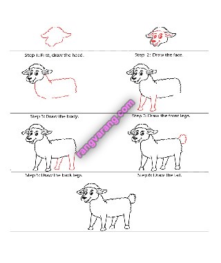 آموزش نقاشی گوسفند به کودکان