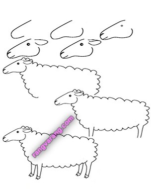 آموزش نقاشی گوسفند به بچه ها