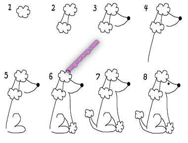 آموزش مرحله ای نقاشی سگ برای کودکان