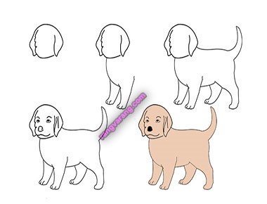 عکس نقاشی سگ برای کودکان