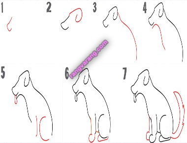 مدل نقاشی سگ برای کودکان 