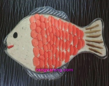 تزیین الویه مدل ماهی در ظرف ماهی