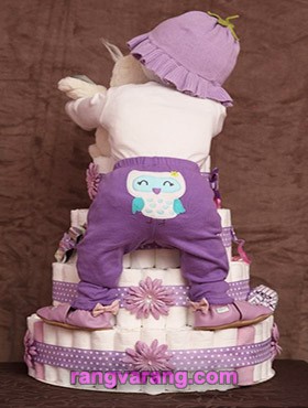 تزیین کیک پوشک- Diaper cake