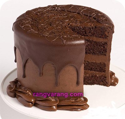 تزیین کیک شکلاتی با شکلات آب شده