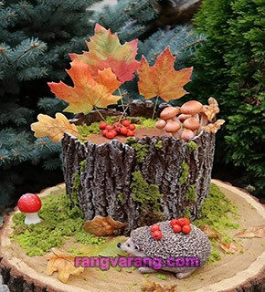 عکس کیک پاییزی تنه درخت