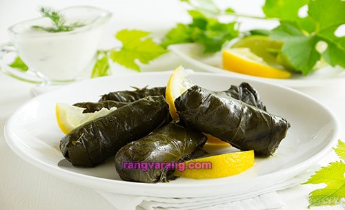 چاشنی دلمه با برگ مو